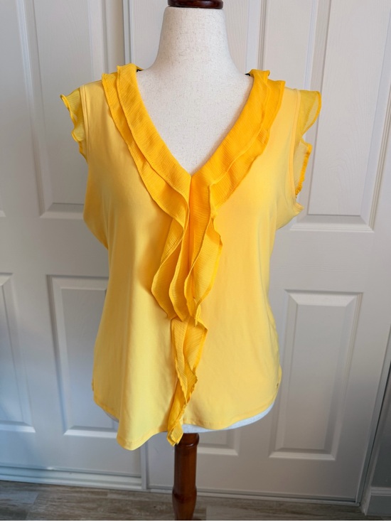 Tommy Hilfiger Tops - Tommy Hilfiger Yellow Ruffle V-Neck Camisole